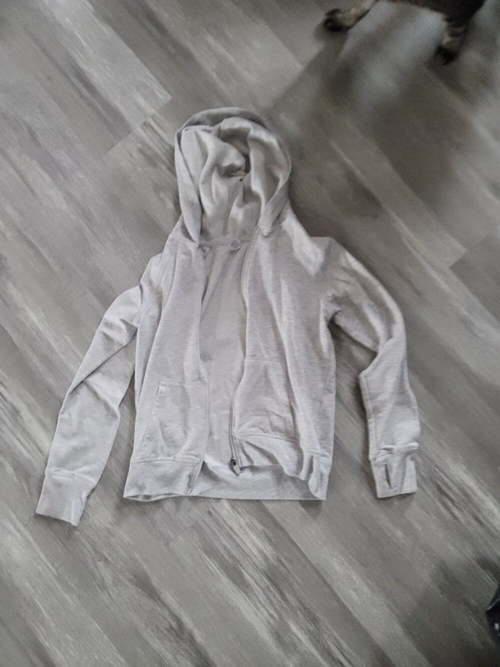 Kids girls light grey 90 Degrees full zip hooded sweatshirt - size L (20)